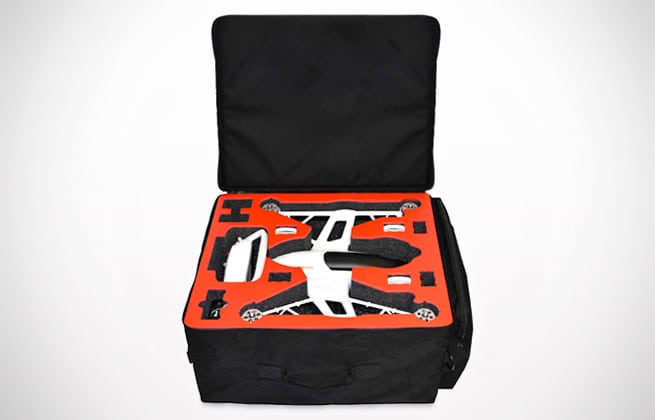 Black Custom Carrying Case for White drone with Red Interior